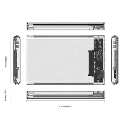 China Transparent Design ORICO 5Gbps 4TB USB 2.5 Inch HDD SSD Toolless Transparent Enclosure Support UASP 2139U3 Protocol for sale