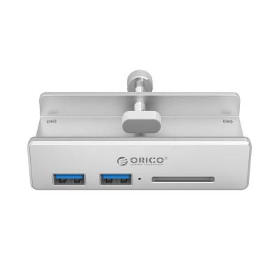 China ORICO Aluminum Alloy 5Gpbs 2 Clip Type Left USB 3.0 HUB with SD Card Reader for sale