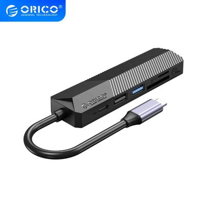 China ABS OEM 6 in 1 TF SD Card USB 3.0 Type C HD MI 4K HUB Multi-port Docking Station Adapter for Mac Air ODM-DS1-6TS for sale