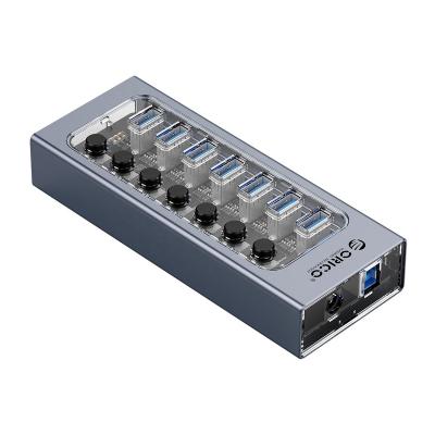 China HUB USB3.0 AT2U3-7AB Individual Industrial PC Laptop Power Switch Alloy+PC ORICO 7 Ports USB 3.0 Aluminum HUB High Speed ​​Splitter for sale