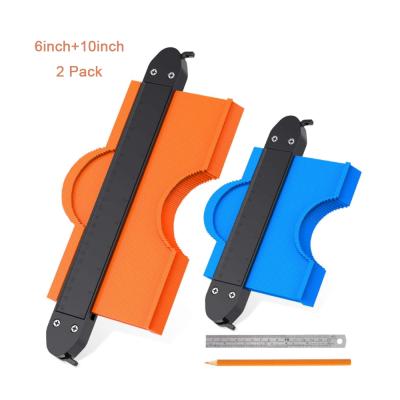 China 2 Pack Easy To Use Plastic High Quality Cutout Measure Irregular Shapes Measuring Corners 10 inch and 6 inch Cutout Measure Set for sale