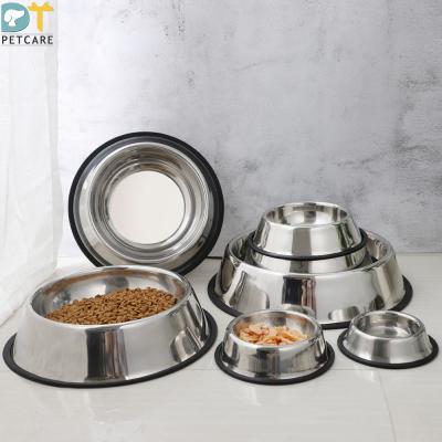 China Low MOQ Wholesale Stocked 100 Pieces Customized LOGO Dog Bowl Stainless Steel Without Silk Screen Color for sale