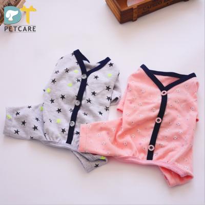 China Autumn And Winter Cotton Print Service Teddy Dog Cat Dog Air Conditioning Pet Pajamas Viable Home Clothes for sale