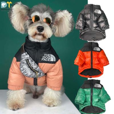 China Winter warm stocked dog clothes thickening new color fashionable pet down jacket for sale