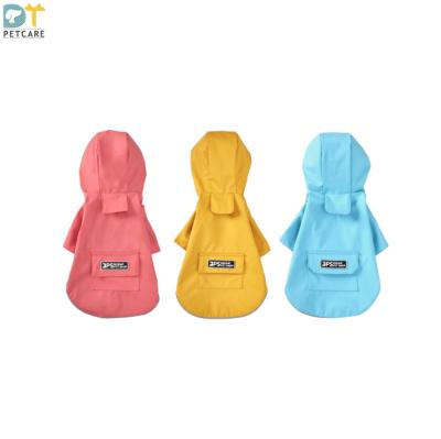 China Amazon Hot Dog Raincoat Hooded Quadruped Clothes Stocked Waterproof Small Dog Pet Inclusive Raincoat for sale