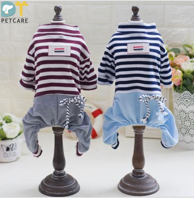 China Stocked 2021 New Hot Sale Pet Dog Apparel Stripe Quadruped Dog Clothes Pants for sale