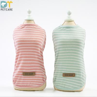 China Stocked Clothing Wholesale Pet Clothes Dog Clothes Small Dog Pet Spring And Summer Five-color Stripe Vest for sale