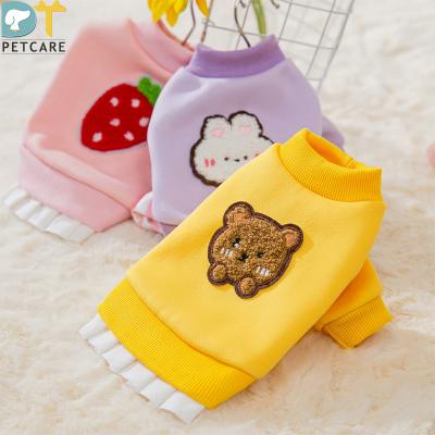 China Stocked 2021 Autumn New Sale Dog Kitty Pet Clothes Small Dog Hoodies Bear Warm Slim Cute Dog Sweater for sale