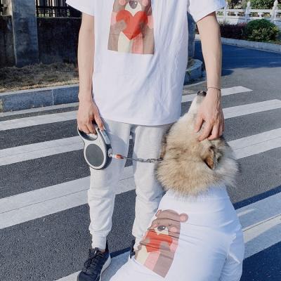 China Hot sale summer pet parent-child stocked T-shirt breathable and not easy to stick to the fur owner matching clothing for sale