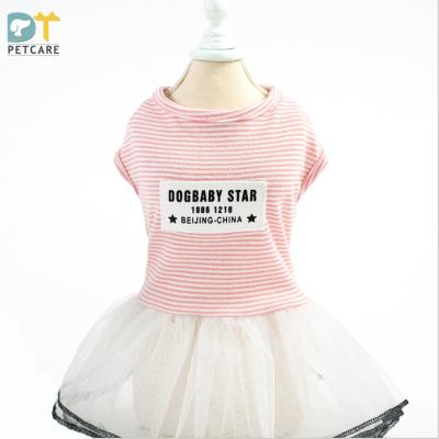 China 2021 summer new hot sale dog clothes stocked Korean striped skirt new style hot wholesale dress for sale