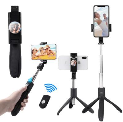 China Fold Hot K06 Selfie Stick with Tripod Mirror 360 Rotation Remote Control Holder Compatible Mobile Phone Selfie Stick for sale