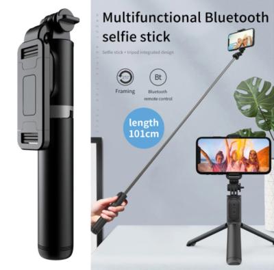 China Q01 Fold Selfie Stick With Cheap Remote Selfie Stick Tripod Phone Holder 1010mm Radio BT Shutter Flexible Selfie Stick for sale