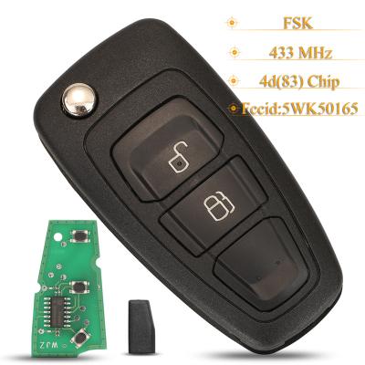 China Hot Sale 2 Button Car Remote Key 433mhz FOB FSK ID60-83Bit 5WK50165 For Ranger 2011 2012 2013 2014 2015 Sku2430 for sale