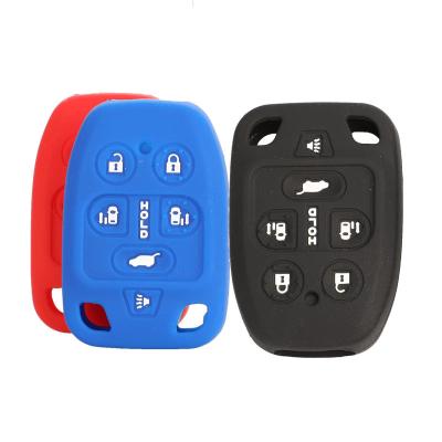 China Hot Sale 6 Fashion Buttons Silicone Car Key Case For HONDA /ODYSSEY 2011 2012 2013 2014 Auto Key Cover Holder FOB Protector Accessories for sale