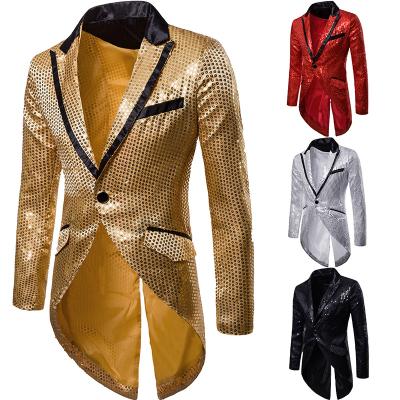 China Lankepace Breathable Jacket Men Party Bling Collar Tuxedo Wedding Dinner Suit Turndown Coats And Jackets Men for sale