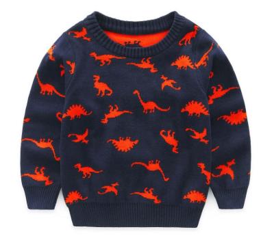 China Kids Dinosaur Anti-pilling Knitted Christmas Sweater Winter Children's Clothing Boys Cartoon Tops Sweaters O-Neck Pullovers 2-9 Years for sale