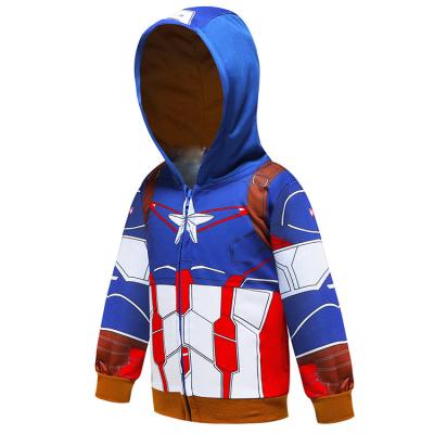 China Wholesale Cotton Kids Full Zipper Sweatshirts Hoodie For Boys Children Cartoon Pattern Zipper Coat for sale