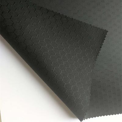 China Flame Retardant Wholesale Polyester 300D(Dty Yarn)&600D(Dty Yarn) Hexagon & Soccer Ripstop&Grid Honeycomb & PU Coating Oxford Fabric for sale