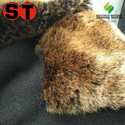 China Garment Rib Collar Faux Fur Fabric/Tissue de Rib Collar Fake Fur Fabric/Rib Collar Animal Printed Fur for sale