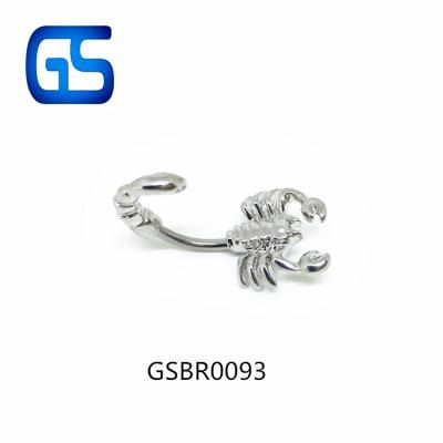 China Stainless Steel Post Belly Jewelry Alloy Scorpion Belly Piercing Ring for sale