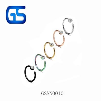 China Stainless Steel Punk Surgical Interrupt Round Nose Ring Piercing Body Jewelry Wholesale for sale