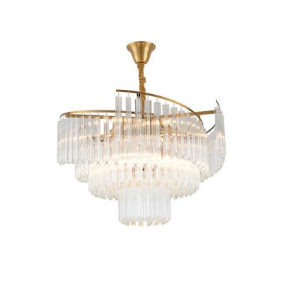 China Modern Ring Chandelier For Living Room Pendant Light 18w Led Copper Bright Acrylic Lamp Decorative Lighting Style Packing Modern Flux for sale