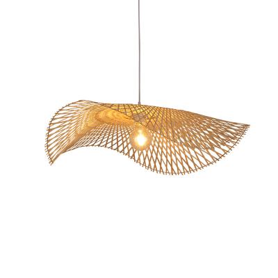 China Designer Modern Nordic Rustic Restaurant Woven Kitchen Chandelier Diner Led Ceiling Lamp Globe Lighting Fixtures Bamboo Modern Pendant for sale