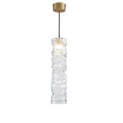 China Modern Simple Luxury Iron Pendant Lights Living Room Hotel Villa Bedroom Bedside Handmade Glass Lampshade Glass Chandeliers and Pendant Lights for sale