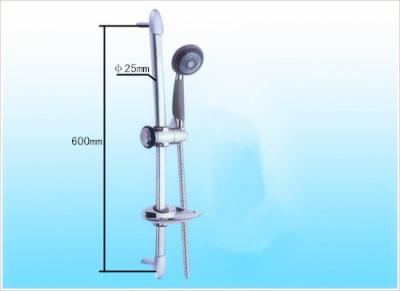 China Zilveren Kleurenroestvrij staal Twee de Douche Glijdende Bar 500mm van Muursteunen Lengte voor Badkamers Te koop