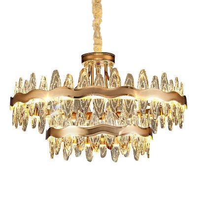 China Modern Luxury Pendant Light Fashion Crystal Chandelier For Restaurant Hall Lamp Villa Living Room Or Hotel Lamp for sale