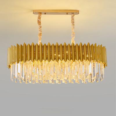 China L95*w35*h28cm Modern Oval Fixtures Lighting / Size And Color Can Crystal Chandelier For Custom Postmodern Living Room And Dining Room for sale