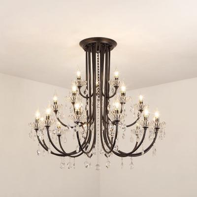 China Luxury Home Decorative Chandelier K9 Crystal Chandelier Farmhouse Small Farmhouse Black Chandelier for sale