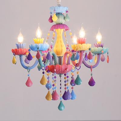 China Modern Kitchen Bedroom Living Room Bedside Chandelier Colored Lead Acrylic Round Ceiling Light Chandeliers Lighting And Pendant Lights for sale