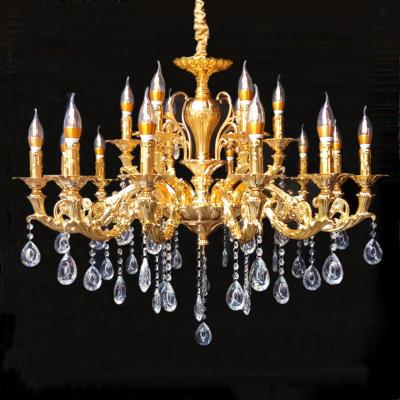 China Modern European zinc alloy candle chandelier living room dining room lamp crystal French hotel villa exhibition hall lamp for sale