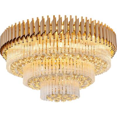 China Contemporary Gold Luxury Bedroom Led Lights Crystal Glass Ceiling Lamp Modern Lights For Living Room Home Decoration for sale