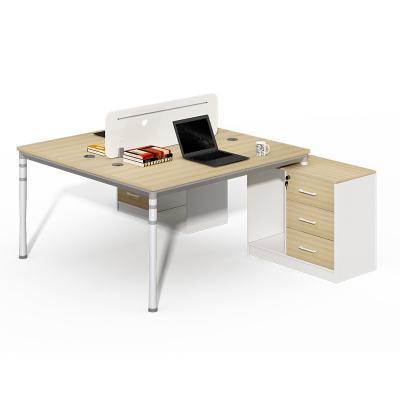 China Office Wholesale Modern L Shape Office Melamine Wood Workstation With Side Cabinet for sale