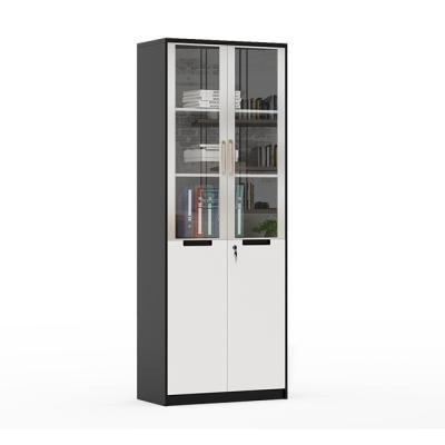 China PANEL office furniture of china aluminum frame with glass cabinet furniture wood corner bookcase 2 door for sale