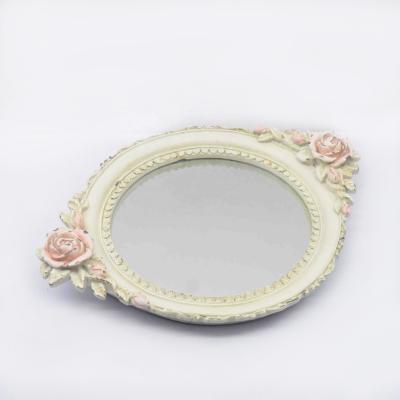 China Rose Gold Mirrored Luxury Decorative Vanity Tray Vertically On Table Small Size for sale