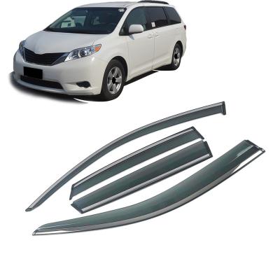 China Acrylic For TOYOTA Sienna XL30 2010-2019 Car Window Sun Rain Shade Visors Shield Shelter Protector Cover Trim Frame Sticker Accessories for sale