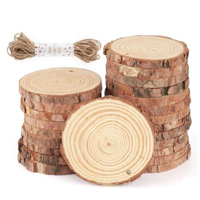 China Custom Natural Round Rustic Wooden Craft Nautical Crafts Log Christmas Ornaments DIY for sale