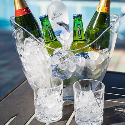 China Plastic Ice Bucket Stored Ice Bucket 3.5L Large Capacity Champagne Beer Storage Barrel Clear for sale