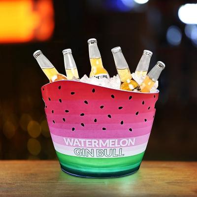 China Viable Led Ice Bucket, Acrylic Champagne Wine Cooler Bucket Chiller, Custom Beverage Tubs Logo with Handle for Bar, Home, Parties for sale