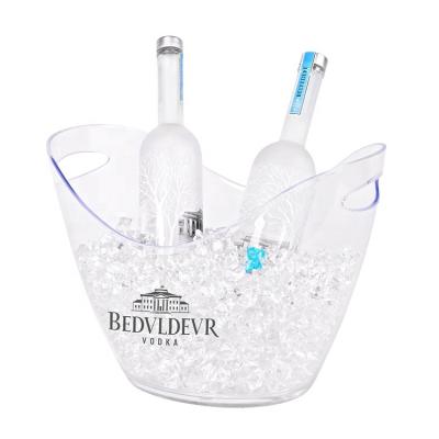 China Wholesale 8L PS Ice Bucket Wine Cooler Acrylic Transparent Plastic Viable Champagne balde de gelo for sale