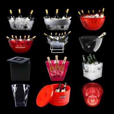 China Lincond Viable Custom Logo Pattern Normal Printing Plastic Ice Bucket for sale