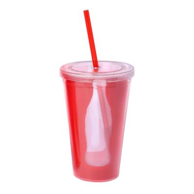 China Double Wall Insulated Double Wall Tumbler With Straw For Promotional Gift for sale