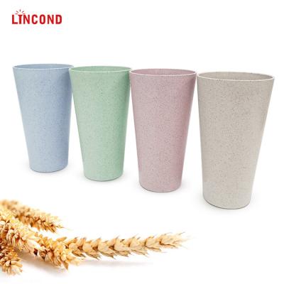 China Lincond 700ml BPA Free Eco Friendly Reusable Biodegradable Wheat Straw Cup For Water Coffee Milk Juice Tea for sale