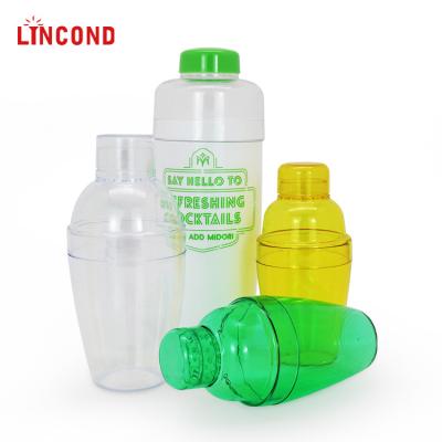 China Custom High Quality Acrylic Clear Cocktail Shaker Set Plastic Shaker Wholesale BPA Free Factory Promotion for sale