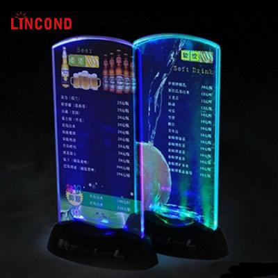 China Durable Lincond Led Lightweight Table Menu Stand Power Bank Stand With Acrylic for sale