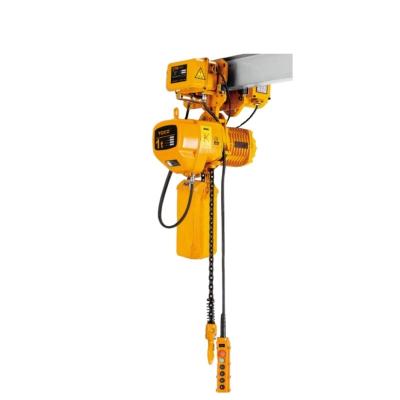 China Enterprises ULIDE 1 Ton Light Portable Mining Crane Electric Trolley Fast Speed ​​Easy Operation Electric Chain Hoist for sale