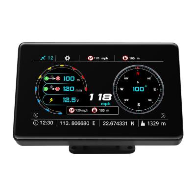 China 5 Style Interface C20 Touch Screen Car HUD OBD Head Up Display Vehicle GPS Projector Speed ​​Time Compass Display Built-in Car Level Alarm for sale